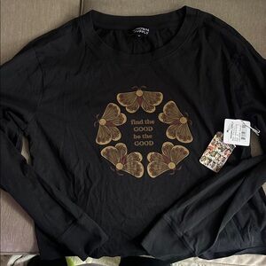 Known Supply 100% Organic Cotton “Find the Good Be The Good” Long Sleeve Tee NWT